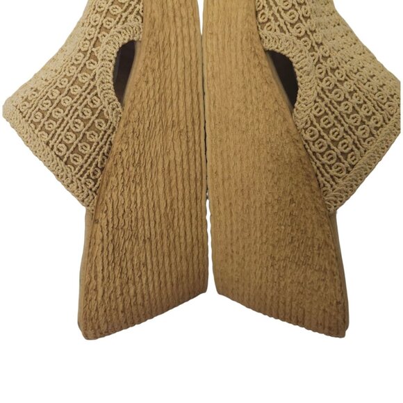 Sbicca Platform Wedge Slide Sandal 10 Espadrille Casual Slip On Tan Natural - Picture 16 of 16